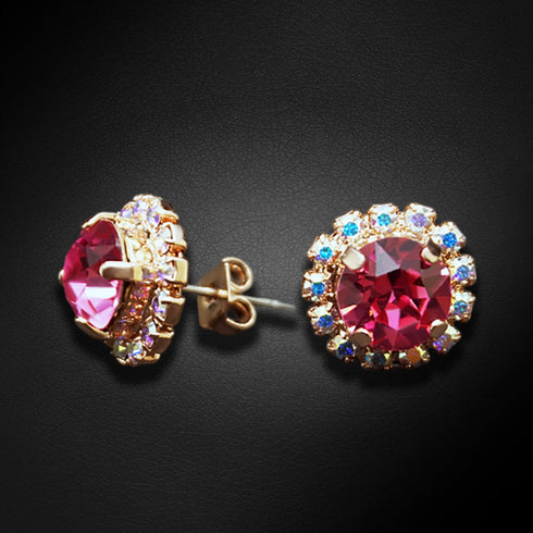 Auskarai "Krāšņums III (Rožė)" su Swarovski™ kristalais